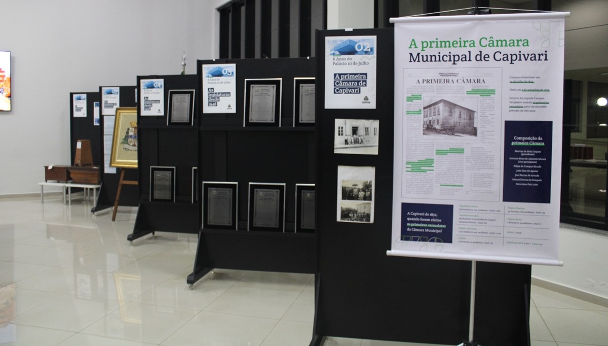 Exposição da Câmara Municipal conta história do Legislativo capivariano desde 1833