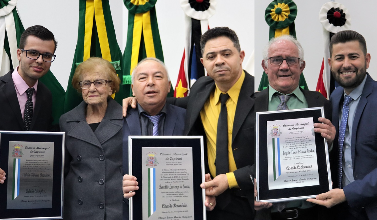 Capivari 191 anos: Câmara Municipal promove entrega de Títulos de Honrarias