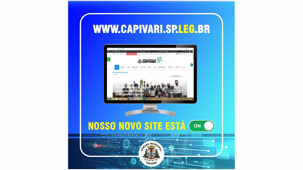 Site da Câmara Municipal de Capivari tem novo endereço com extensão .leg