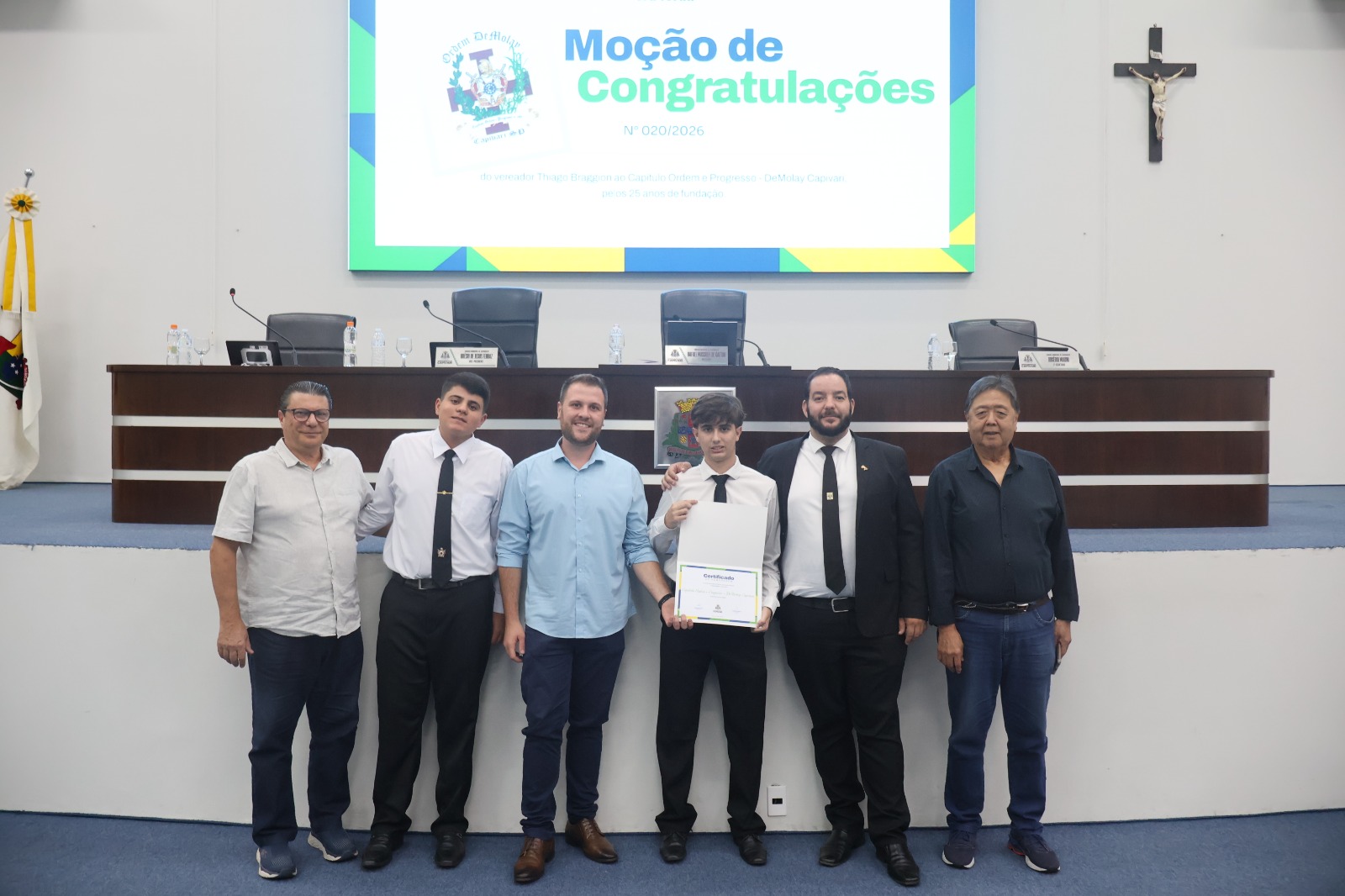 Vereador Thiago Braggion homenageia Ordem DeMolay pelos 25 anos de atuação